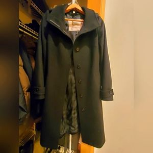 Burberry Black long Pea Coat